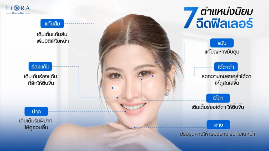 ภาพแสดงบริเวณที่ฉีด Filler